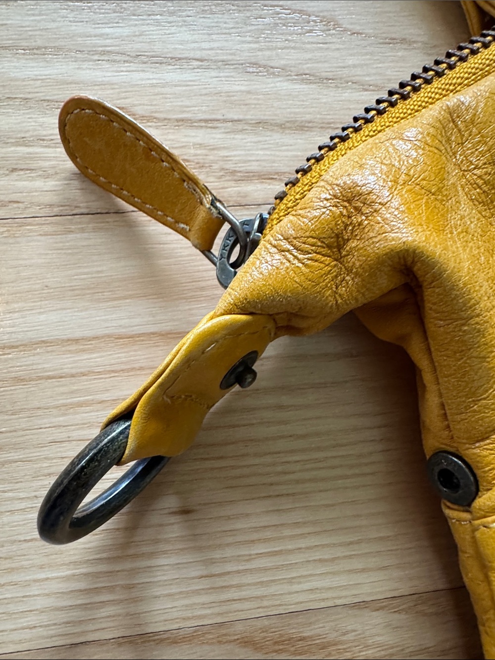 Latico Leather Shoulder Bag Butter Yellow Slouchy Multi Zip Pocket Purse - Picture 13 of 16